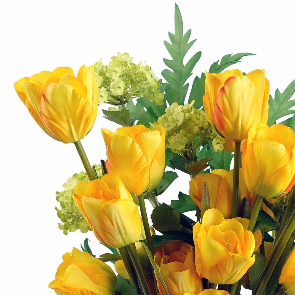 Leaf Botanik Yellow Artificial Tulip Flower Stems, Pack of 6, Height: 80 cm – 5