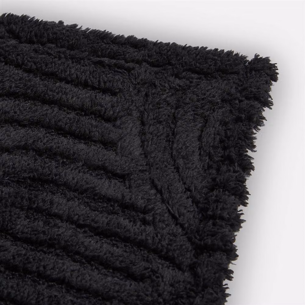 OHS Tufted Arches Teddy Fleece Throw Blanket in Black, W/D/H: 180 x 200 cm – 3