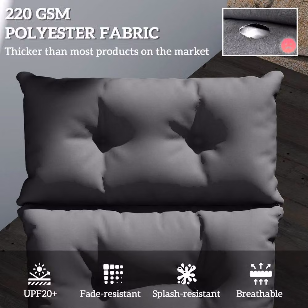Kelvenix Garden Lounge Chair Cushion, Dark Grey, W: 190 cm, D: 100 cm – 3