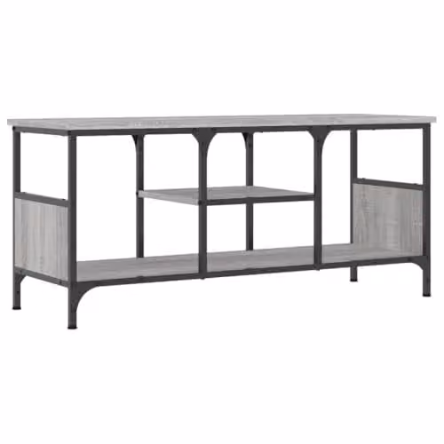 vidaXL Industrial Style TV Cabinet and Media Unit in Brown Oak and Grey, featuring Wood and Metal Construction – 1