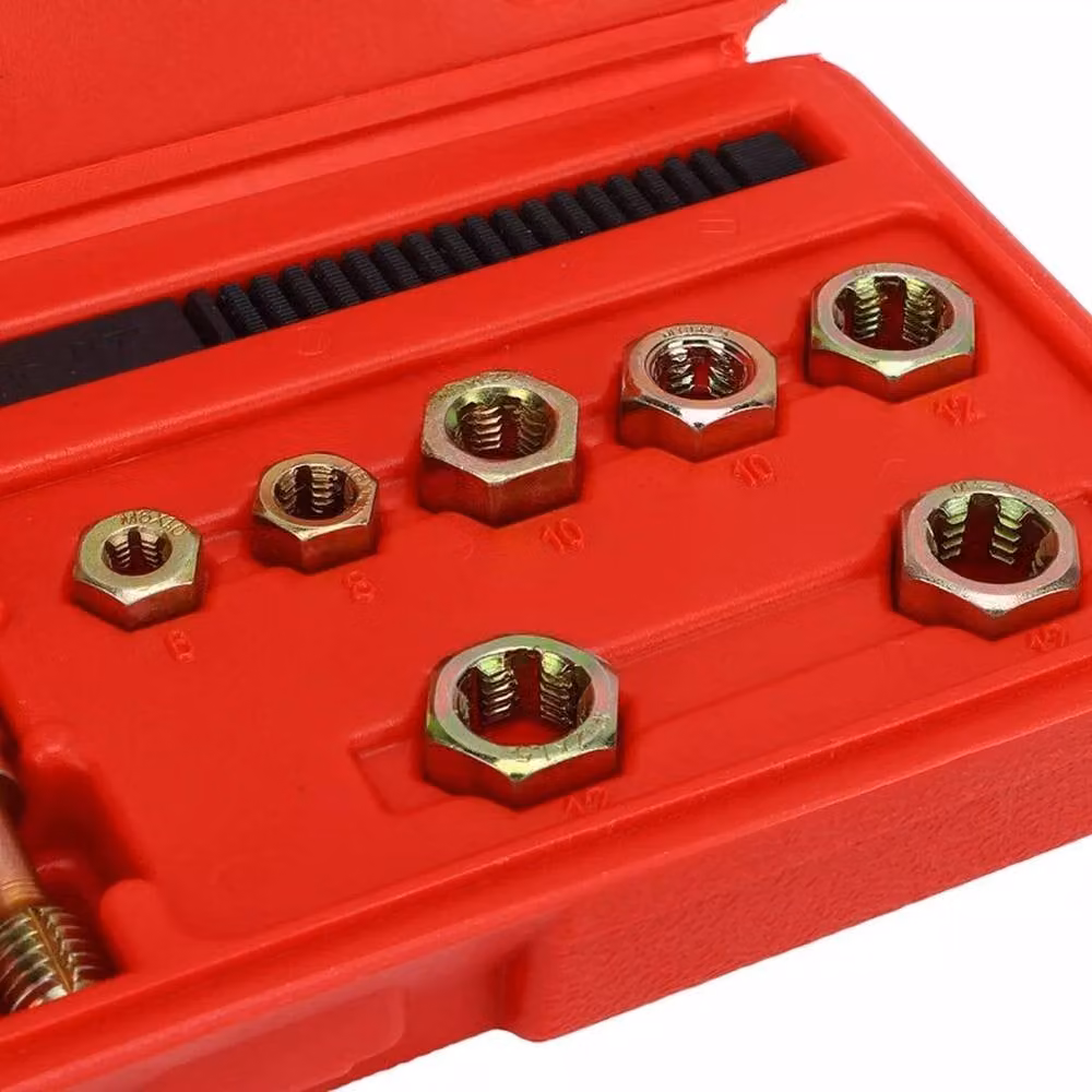 VOGREX 15-Piece Metric Thread Repair Rethread Chaser Tool Set in Red – 3