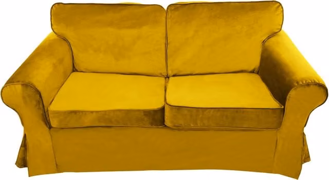 IKEA Ektorp Velvet Sofa Cover in Yellow, Stain Resistant, W: 179 cm