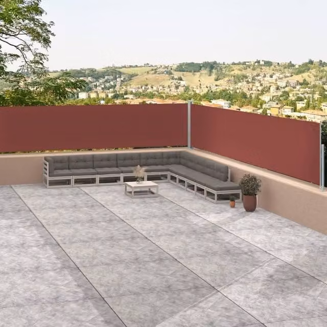 Berkfield Home Retractable Brown Polyester Roller Side Awning, W/H: 117 x 1200 cm – 1