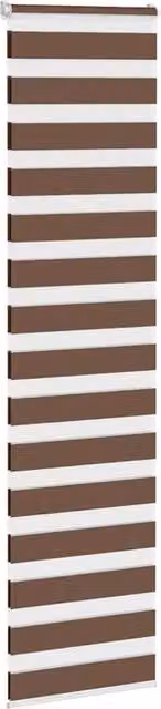 Berkfield Home Elegant Zebra Blind in Brown, Polyester Fabric, W: 60 cm, H: 230 cm – 1