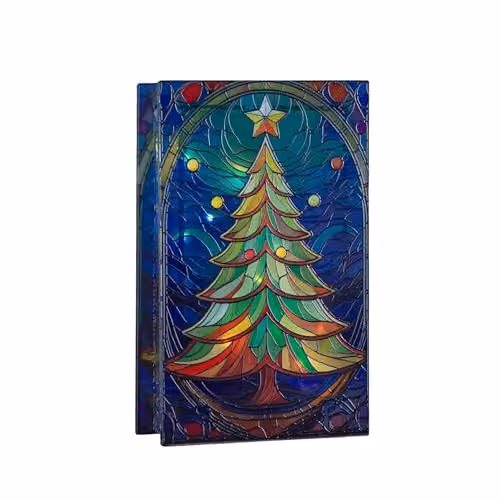 Samuel ALEXANDER Multicolour Stained Glass Christmas Tree Decoration with LEDs, Height: 21 cm – 2