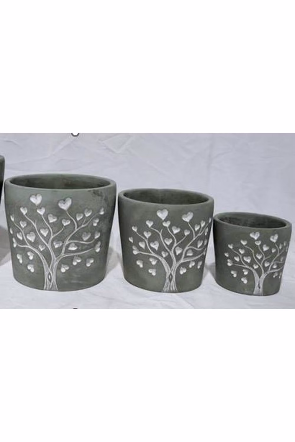 KDMD Grey Concrete Love Tree Tabletop Pot with Heart Design – 2