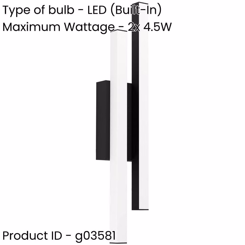 Loops Modern Black LED Up and Down Wall Light – 2
