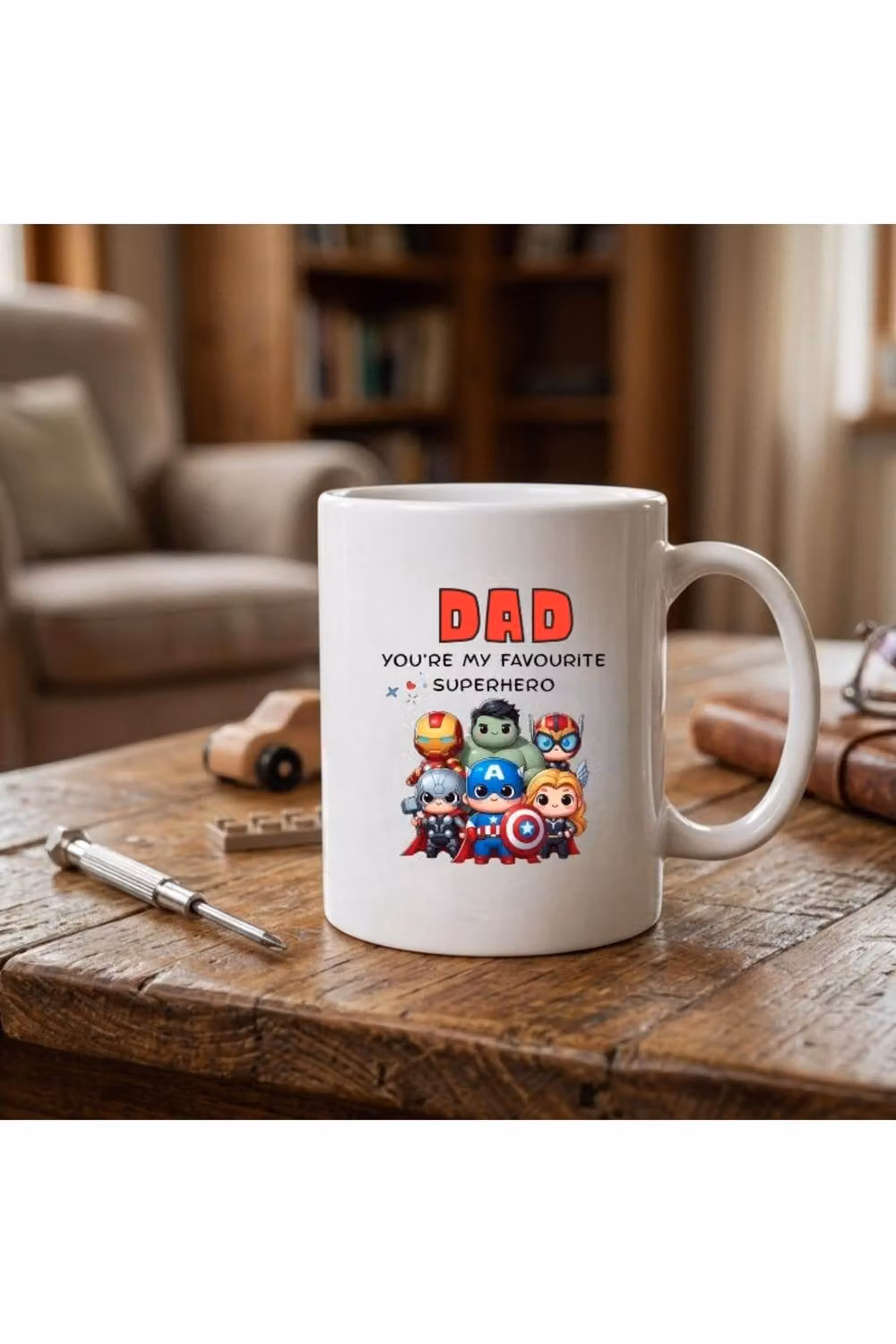 Dyzi Youre My Favourite Superhero Ceramic Mug in White – 3