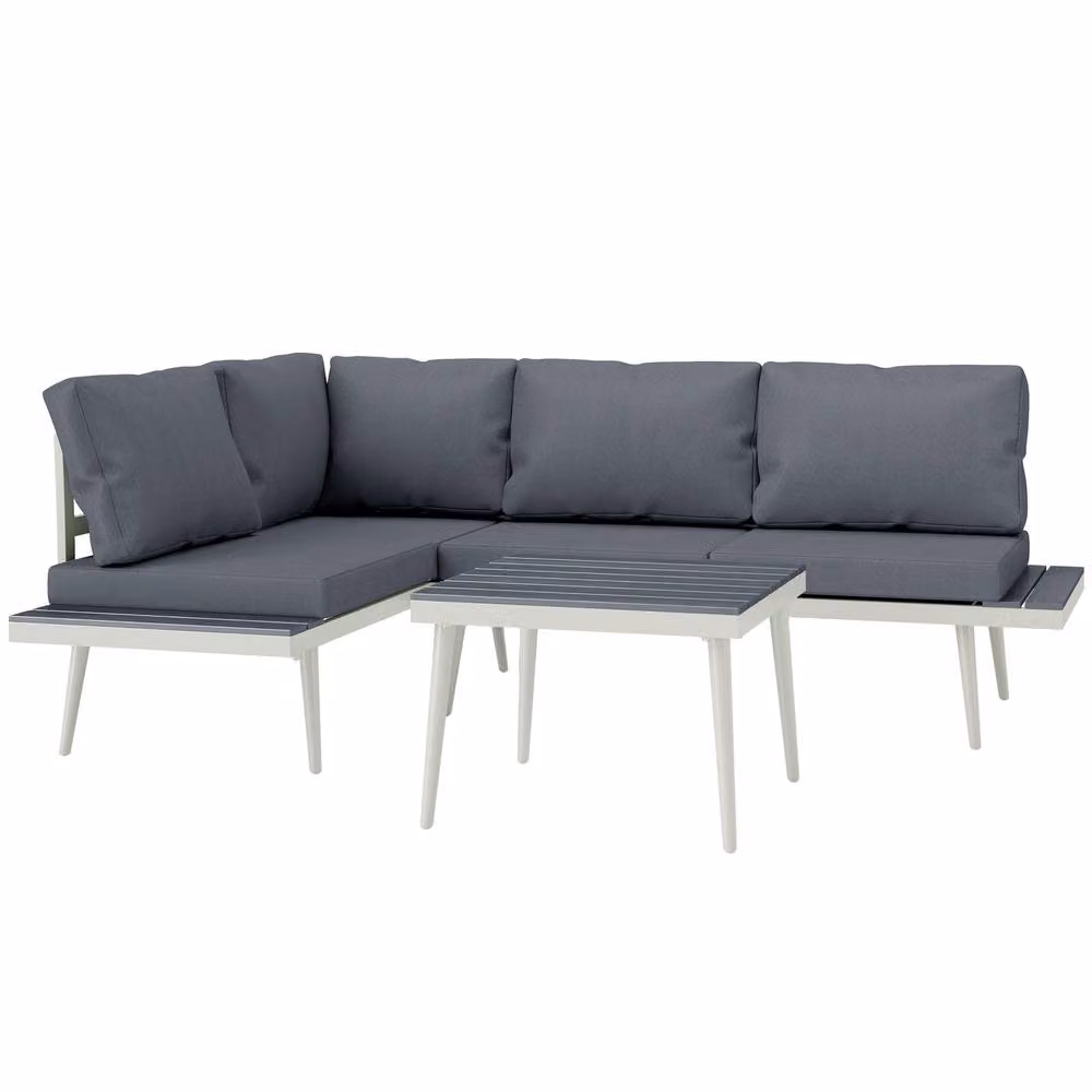 STILVORA 3-Piece Modern Sofa with Adjustable Lounger in Grey – 4