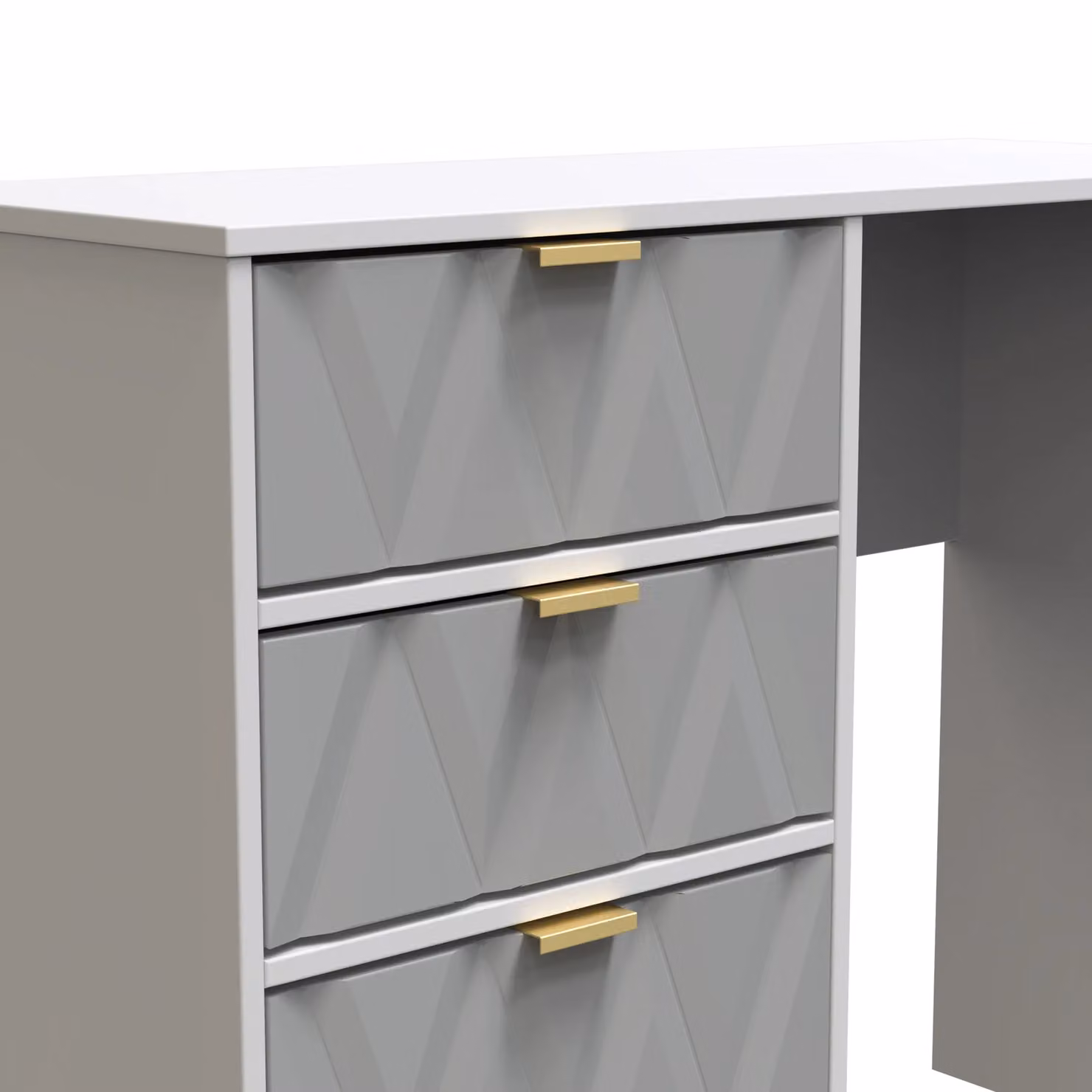 Ready Assembled 2 U Dallas 4 Drawer Vanity in Mid Grey – 3