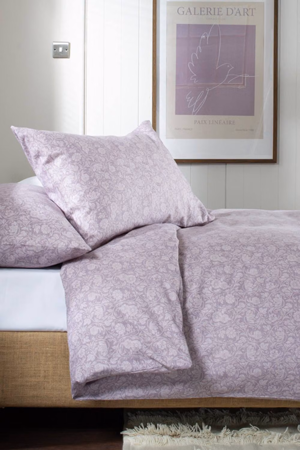 The Lyndon Company William Floral Brushed Cotton Duvet Cover in Pink and Purple, W: 180 cm x H: 200 cm – 2