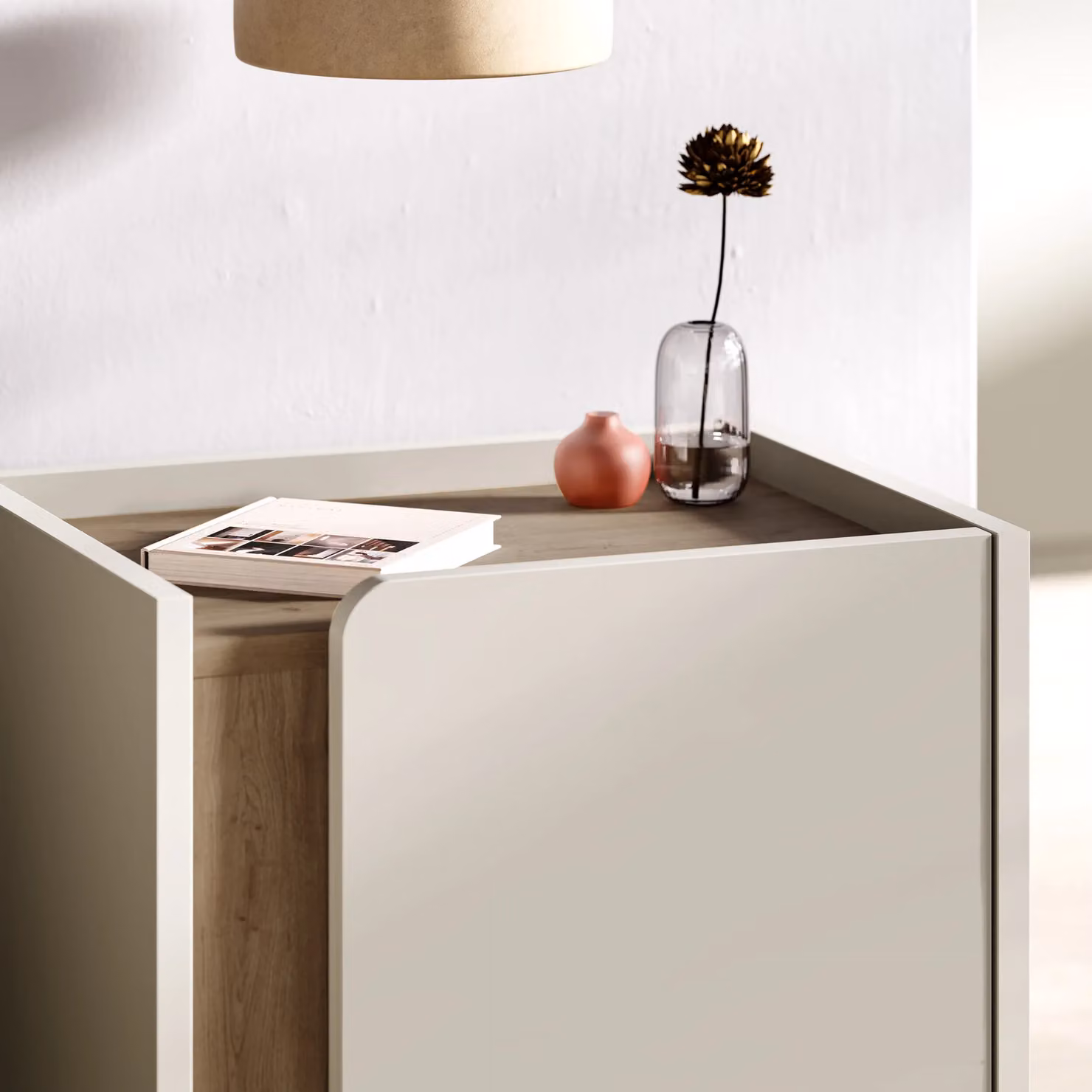 Decortie Norm Modern Bedside Table Nightstand in Sand – 3