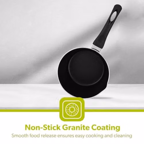 Royalford Non-Stick Multipurpose Saucepan with Pouring Spout, Black, Diameter: 18 cm – 6