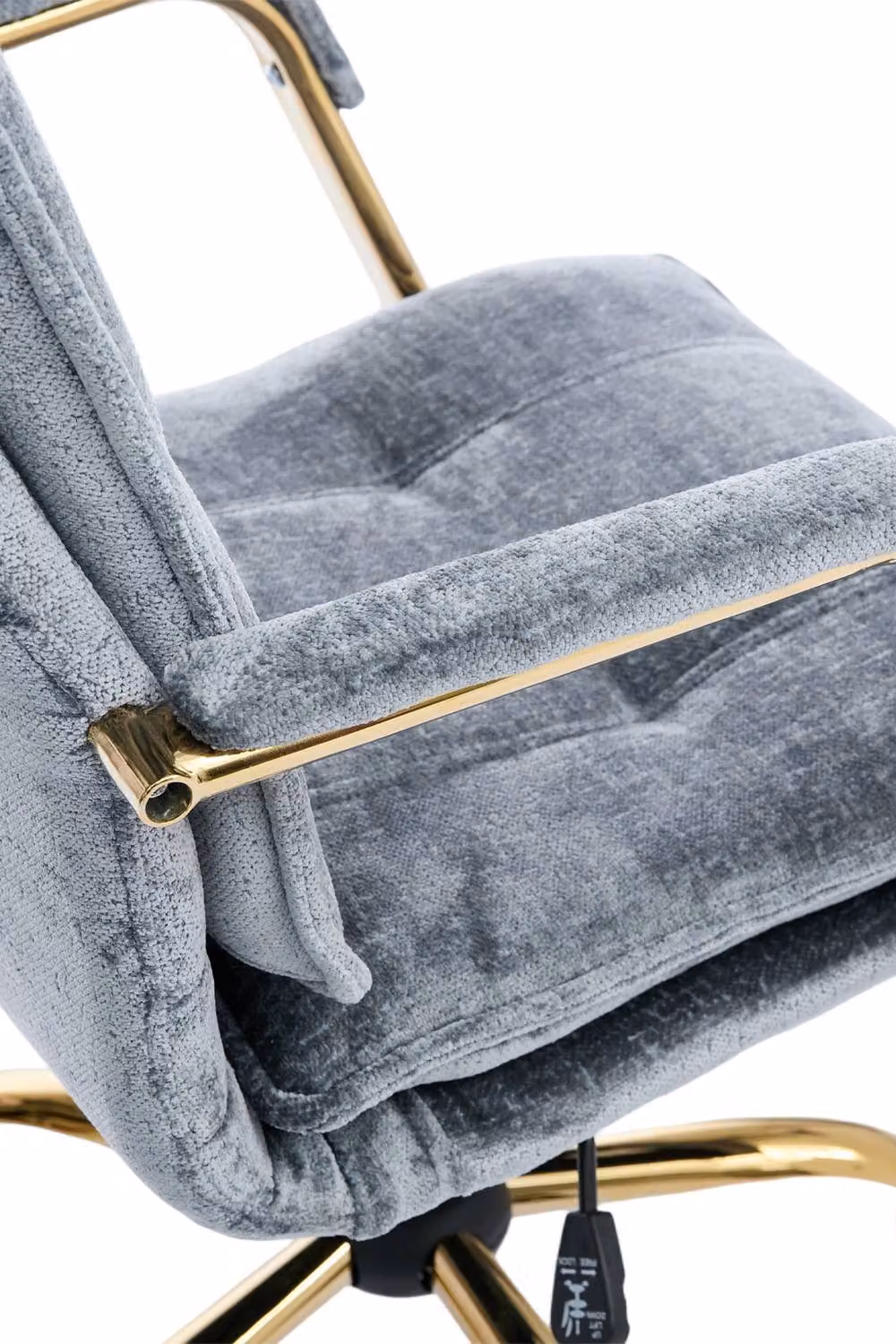 Garden Sanctuary Blue Chenille Upholstered Modern Task Chair with Armrests – 4