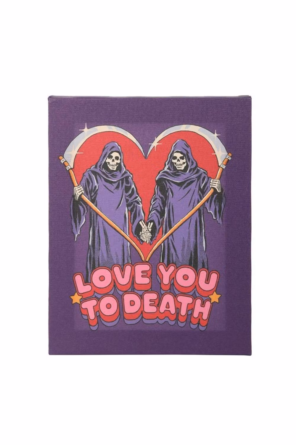 KDMD Love You To Death Canvas Plaque in Blue, W/H: 19 x 25 cm – 2