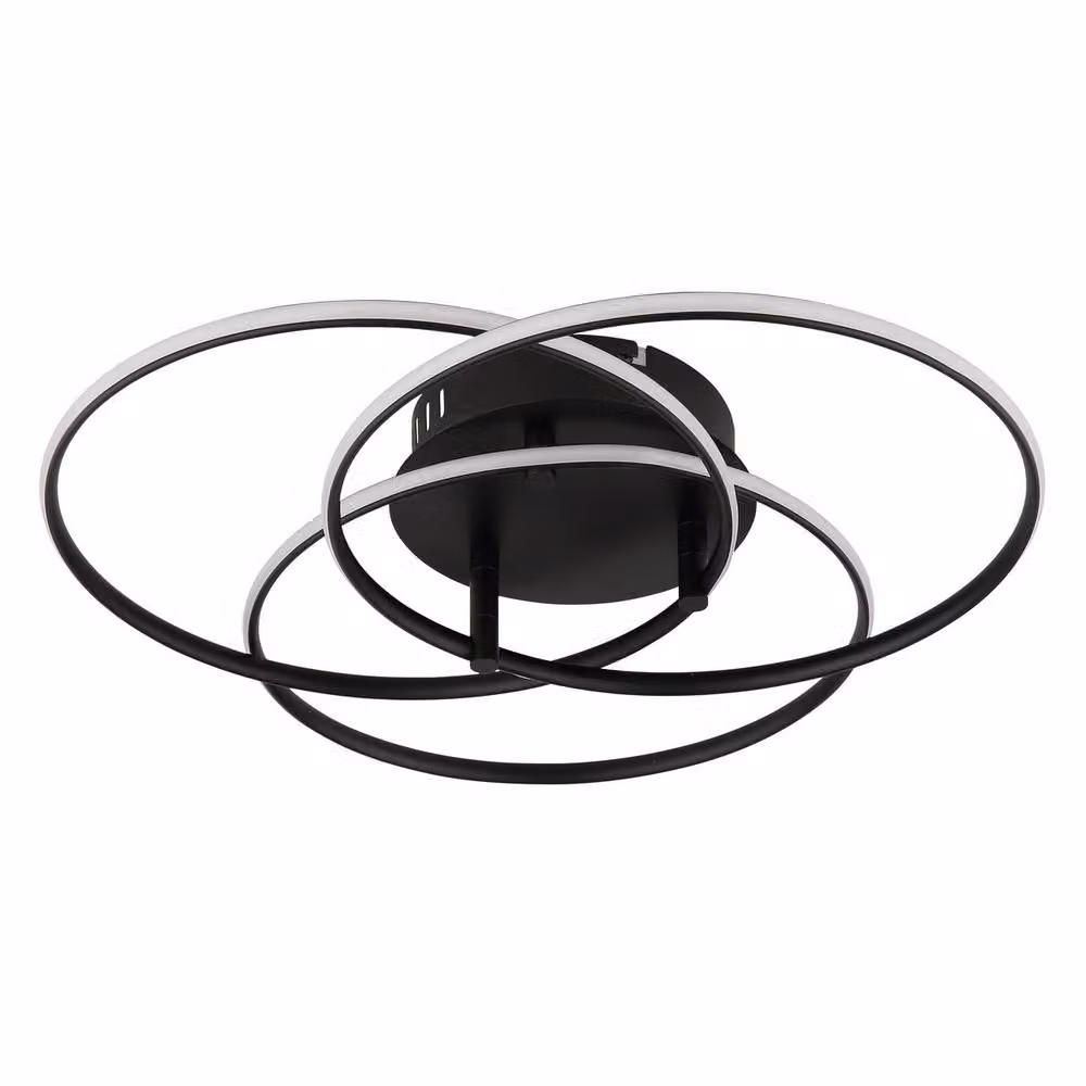 Netlighting Kombos Semi Flush Ceiling Light, Matt Black, Diameter: 45.6 cm, 3x LED 4000K – 2