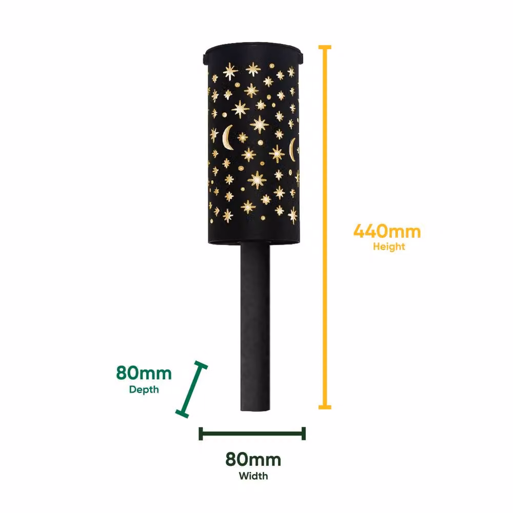 Gardenwize Pack of 4 Solar LED Night Sky Stake Lights in Black with Warm White Illumination – 2