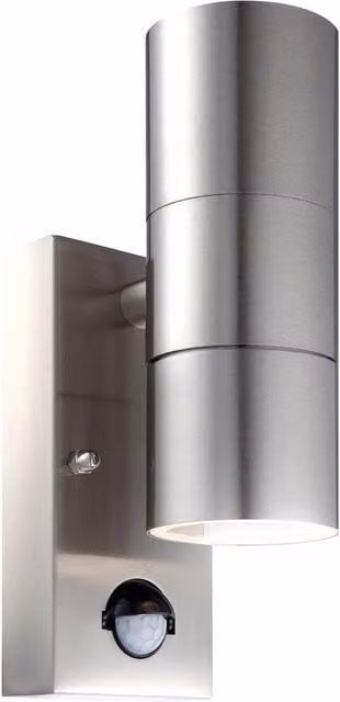 First Choice Lighting Blaze Marine Grade Stainless Steel Motion Sensor Wall Light in Silver