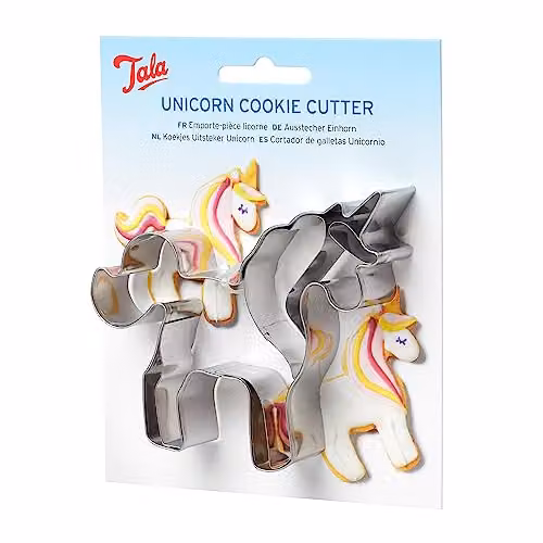 Tala Unicorn Cookie Cutter, Silver Stainless Steel Biscuit Cutter for Baking and Fondant
