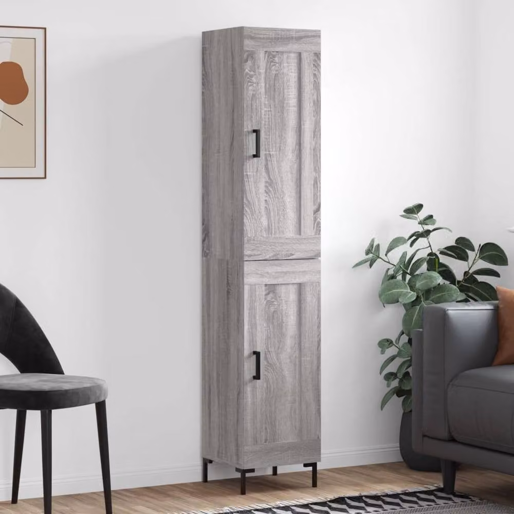 Berkfield Home Sonoma Highboard in Grey, W/D/H: 34.5 x 34 x 180 cm – 2