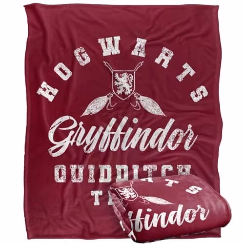 Warner Bros. Harry Potter Gryffindor Quidditch Super Soft Fleece Throw Blanket, Multicolour, W/H: 127.0 x 152.4 cm