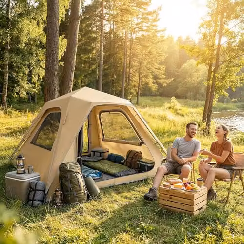 Outsunny Pop Up Instant Tent, 3000mm Waterproof with UPF50+ Protection for 2-3 People, Beige – 8