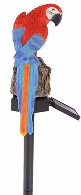 VOGREX Red Parrot LED Solar Powered Garden Light Outdoor Resin Ornament