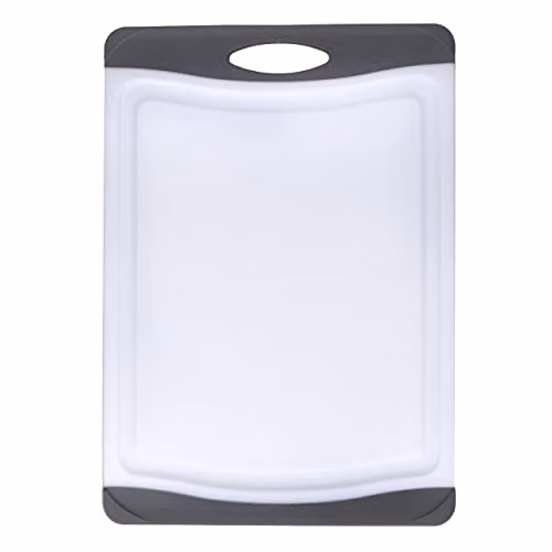 MasterClass Anti-Microbial Non-Slip Rectangular Plastic Chopping Board, W: 43 cm, D: 30.5 cm, H: 3.5 cm – 1