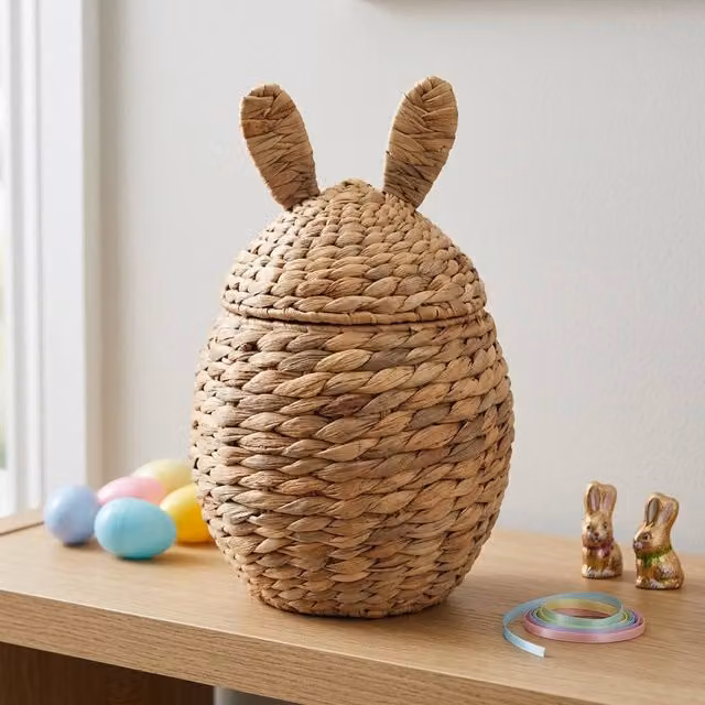 Garden Greatness Bunny Ears Seagrass Storage Basket in Multicolour and Brown