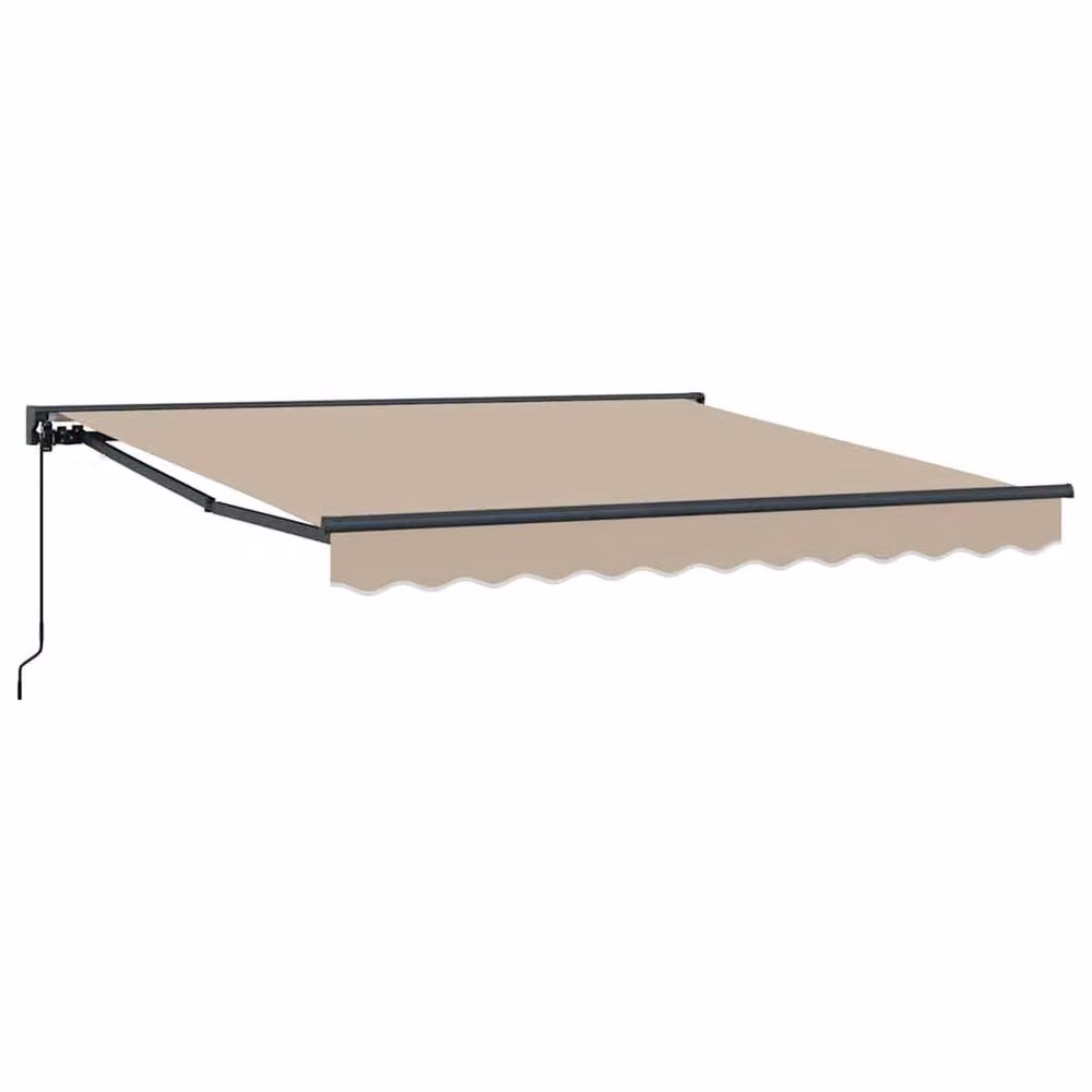 Berkfield Home Manual Retractable Polyester Awning in Beige, W: 300 cm, D: 250 cm – 2