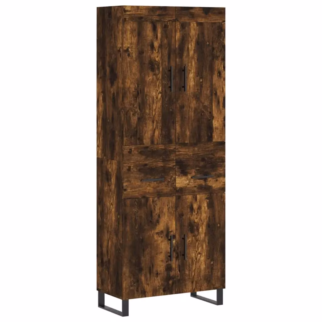 Berkfield Home Smoked Oak Highboard in Brown, W/D/H: 69.5 x 34 x 180 cm – 2