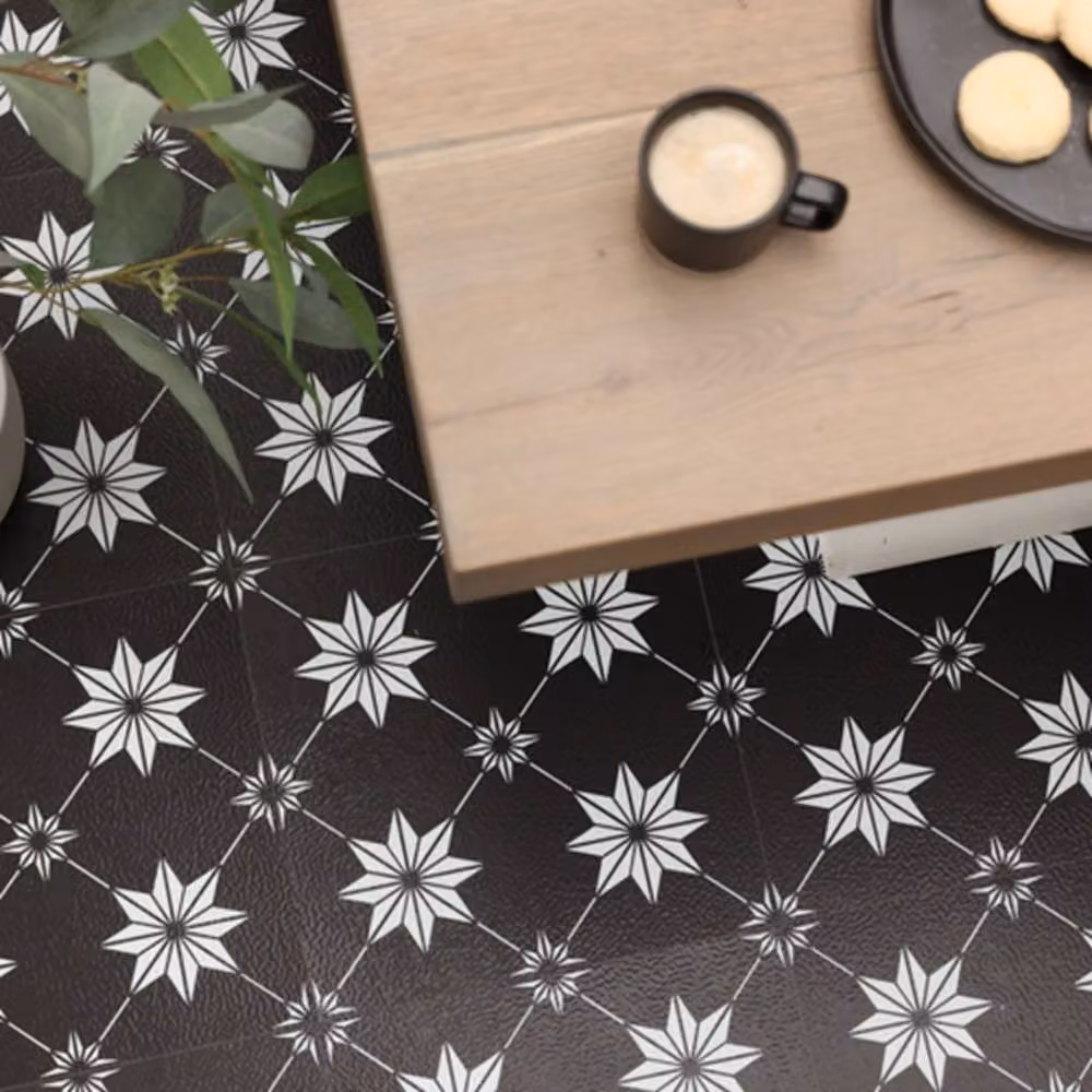 FloorPops Rigel Self Adhesive Vinyl Floor Tiles, Black, Pack of 10 (0.93sqm), W/D/H: 30.48 x 30.48 x 30.48 cm – 4