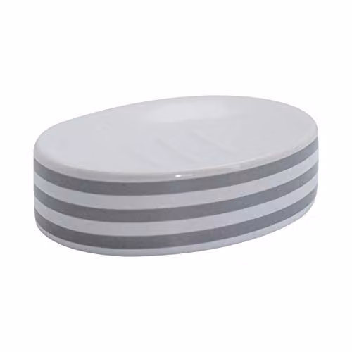 Harbour Housewares Ceramic Soap Dish in Grey and White