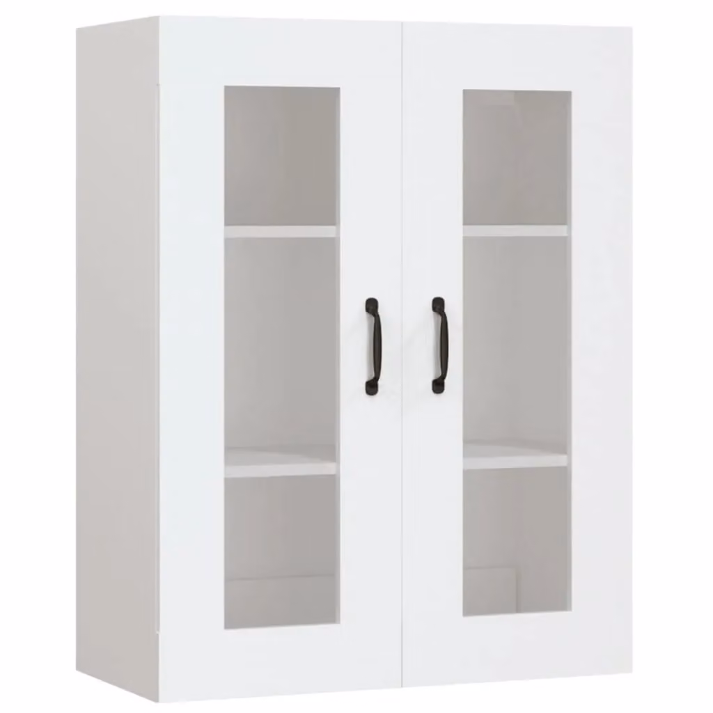 Berkfield Home White Wall Mounted Cabinet with Glass Doors and Internal Shelves W/D/H: 69.5 x 34 x 90 cm – 2