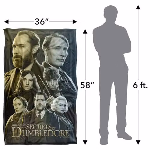 LOGOVISION Fantastic Beasts The Secrets Of Dumbledore Character Portraits Super Soft Silky Touch Fleece Throw Blanket, Multicolour, W: 91 cm, D: 147 cm – 2