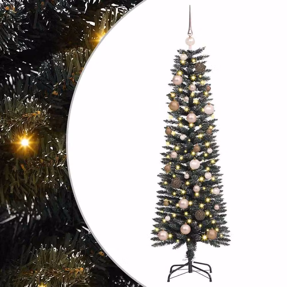 Berkfield Home Green Artificial Christmas Tree with 150 LEDs, W/D/H: 43 x 43 x 150 cm – 2