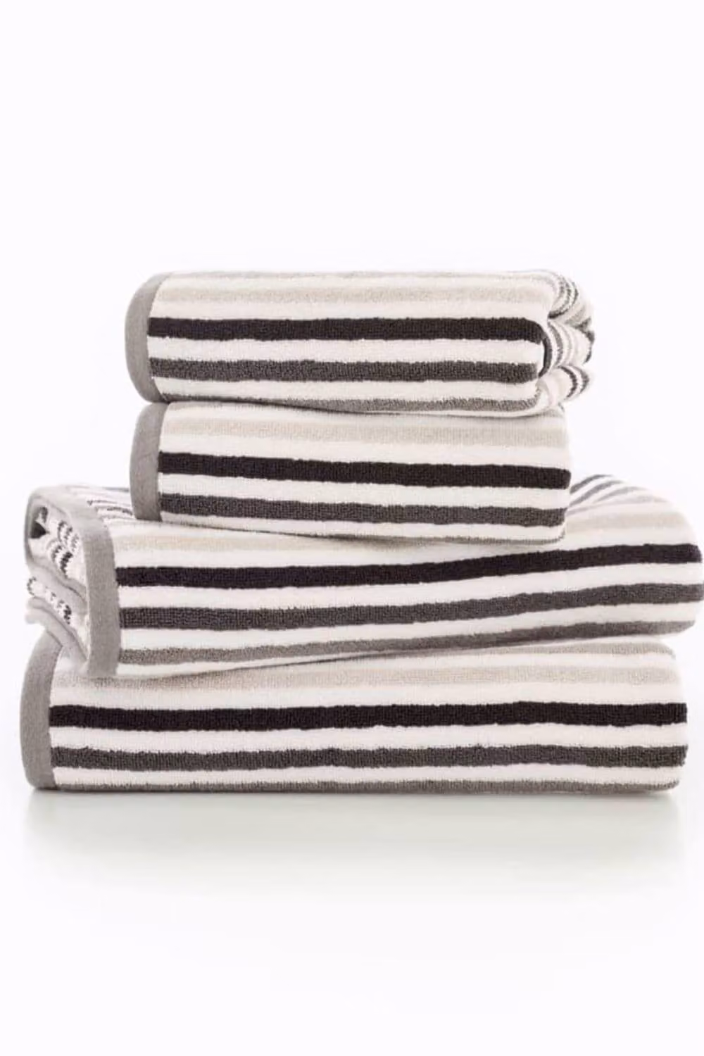 Deyongs Bliss Linear Stripe Grey 100% Cotton Bathroom Towels, 550gsm – 2