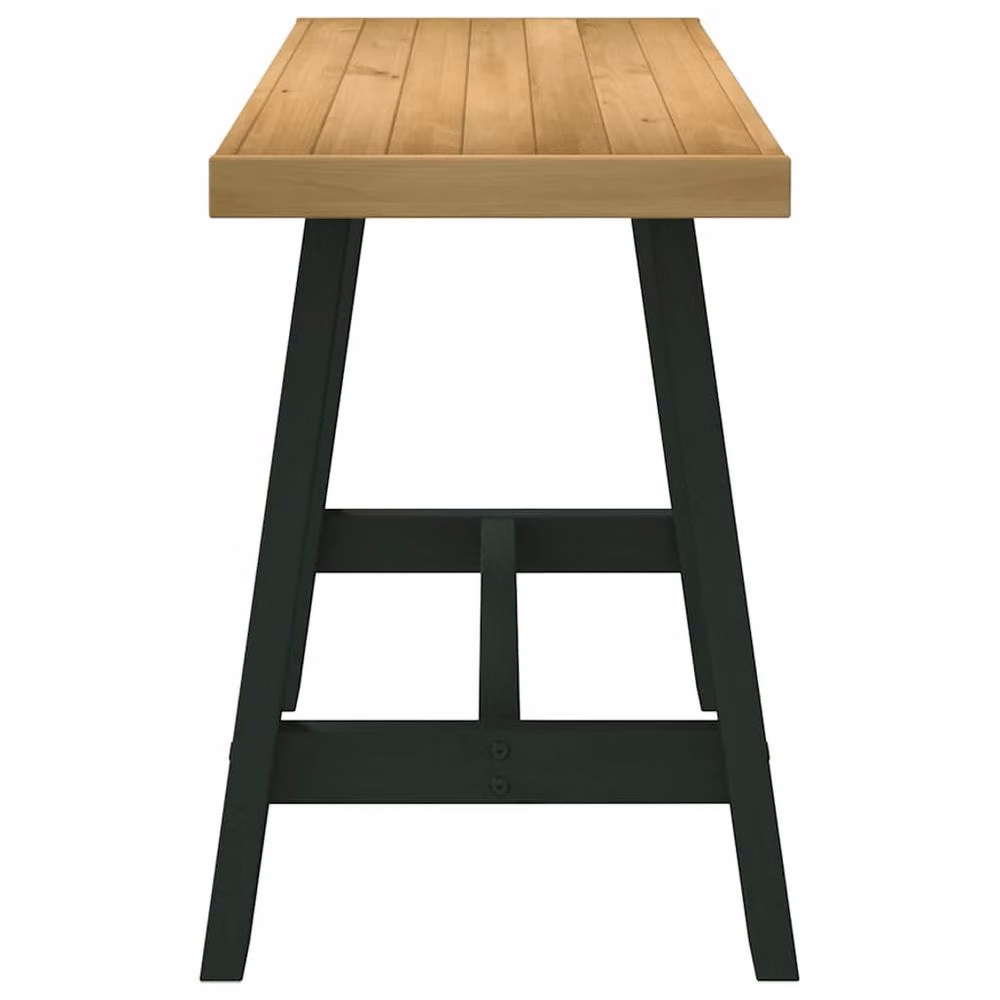 Berkfield NOAIN Writing Desk in Brown Solid Wood Pine with A-Shaped Legs, W/D/H: 120 x 50 x 75 cm – 3