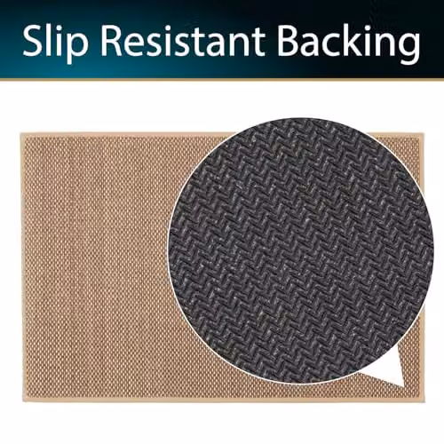JVL Antarra Machine Washable Non-Slip Entrance Doormat and Runner Set, Beige – 5