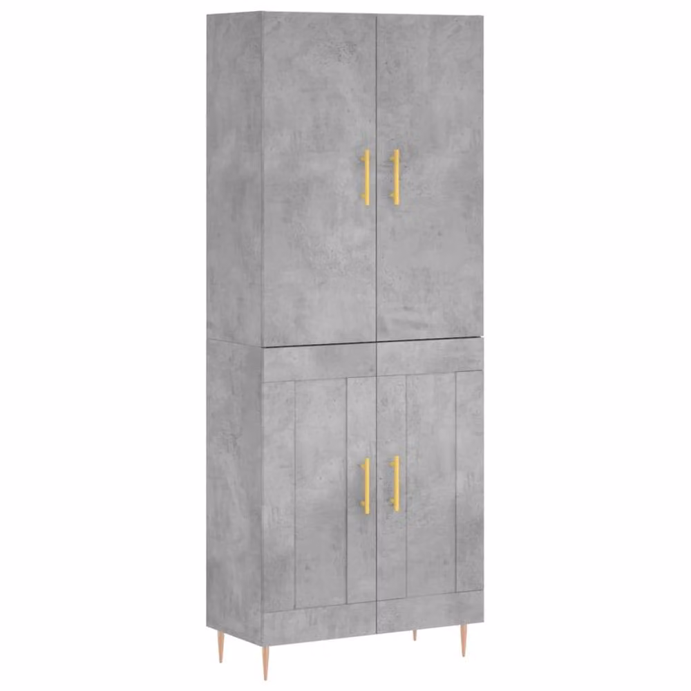 Berkfield Home Modern Highboard in Concrete Grey, W/D/H: 69.5 x 34 x 180 cm – 3