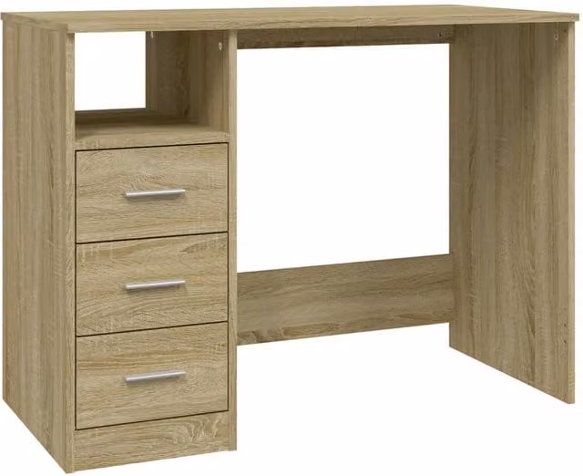 Berkfield Home Sonoma Oak Computer Desk in Tan, W/D/H: 102 x 50 x 76 cm