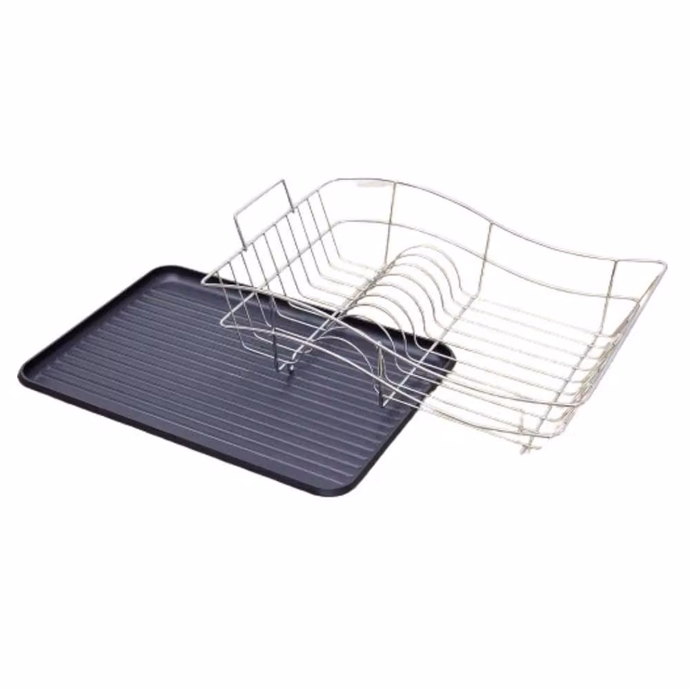 VOGREX Black Freestanding Kitchen Sink Dish Drying Rack with Cutlery Holder and Drip Tray – 2