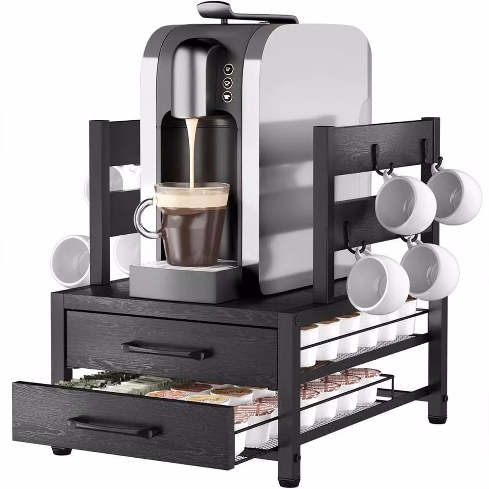 Ventryn Black Coffee Pod Organizer Rack Countertop Storage Holder – 3
