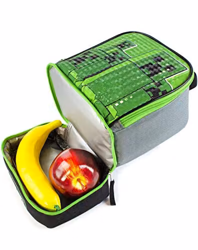 Vanilla Underground Insulated Fabric Lunch Bag with Compartments in Green and Grey – 2