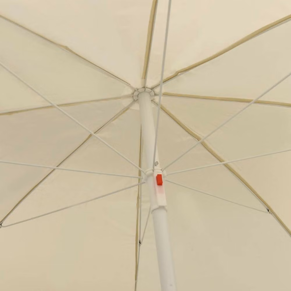 Berkfield Home Beach Umbrella in Sand, Yellow and White with Polyester Fabric, Diameter: 240 cm – 2