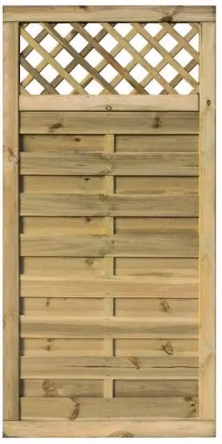 Cheshire Pressure Treated Lattice Infill Flat Screen Wooden Gate in Natural Brown, W: 182.88 cm, H: 91.44 cm – 1