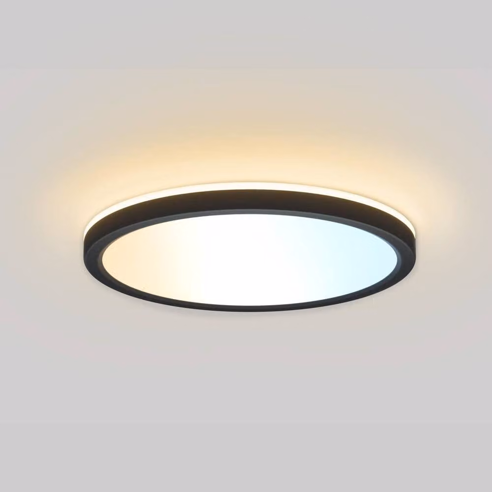 Netlighting Corte Round LED Flush Ceiling Light, Black, Diameter: 40 cm – 2