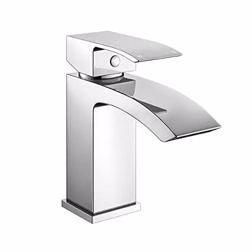 Nes Home Chrome Luxury Waterfall Basin Mono Mixer Tap in Silver