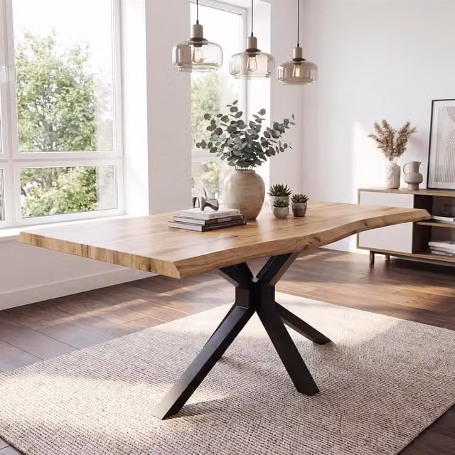 Kosy Koala Dakota Modern Rectangular Wood Dining Table in Brown, W/D/H: 77 x 77 x 75 cm