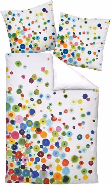 Janine Modern Art Reversible Mako Satin Combed Cotton Bed Linen Set, Multicolour, EU Single